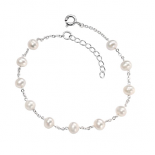 White Fresh Water Pearl Sterling Silver Bracelet.